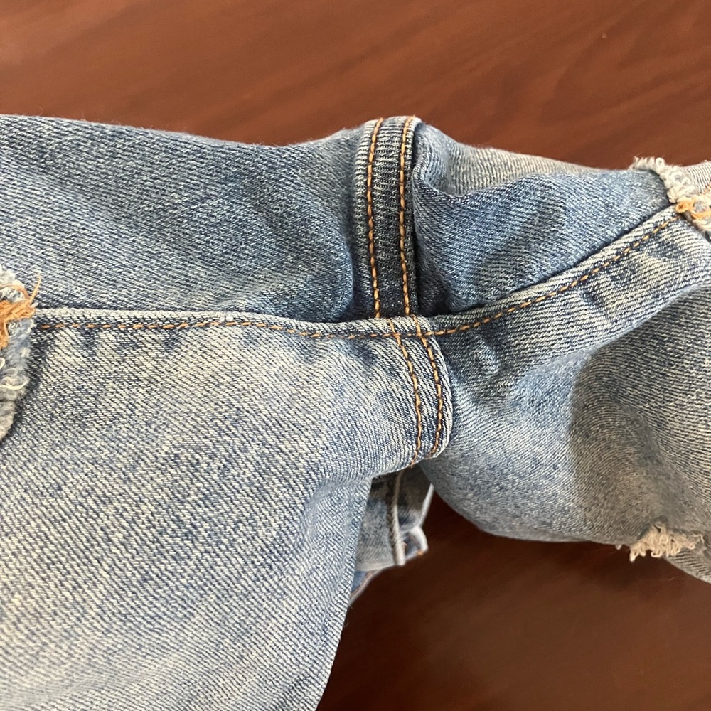 Old Navy Blue Distressed Jean Shorts - Picture 3 of 4